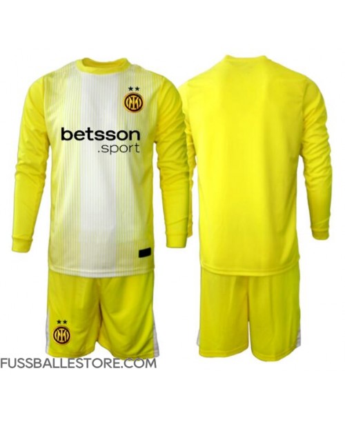 Günstige Inter Milan Torwart Auswärts Trikotsatzt Kinder 2025-26 Langarm (+ Kurze Hosen) Günstige Inter Milan Torwart Auswärts Trikotsatzt Kinder 2025-26 Langarm (+ Kurze Hosen)